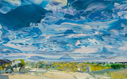 LANDSCHAFT l  10 x 40 cm, Dibondplate, Öl, 2025